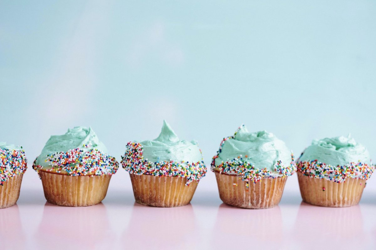 Кексы с голубым кремом