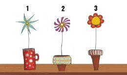 три нарисованных цветка