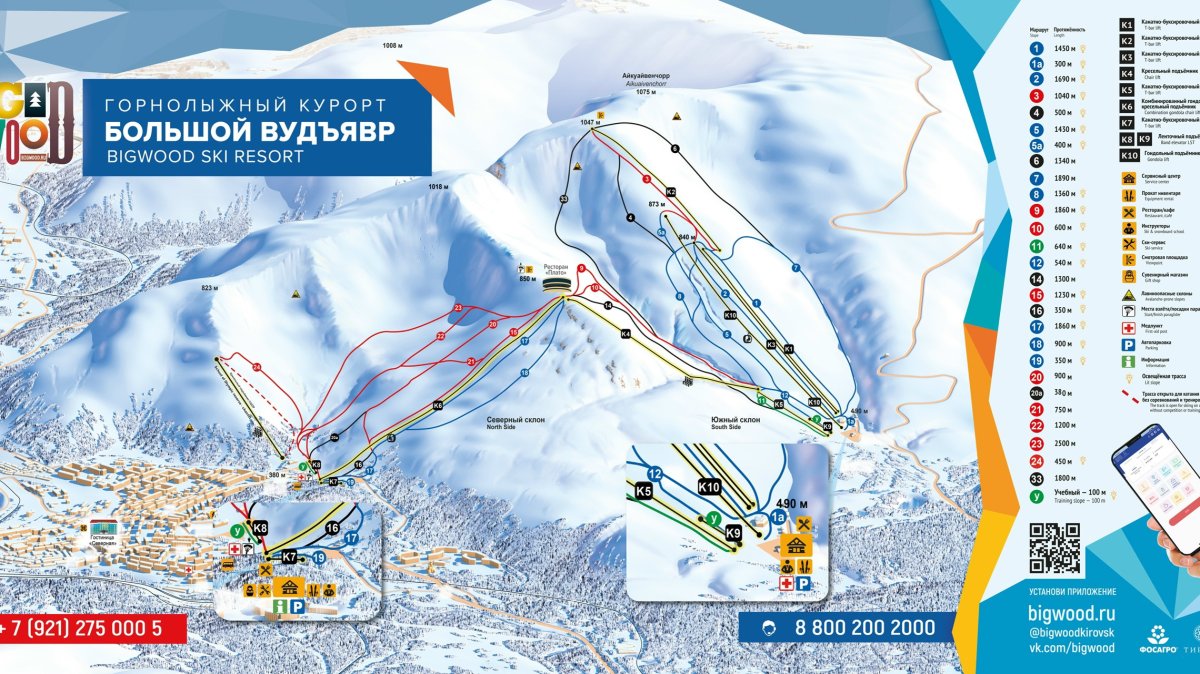 Схема горнолыжных трасс