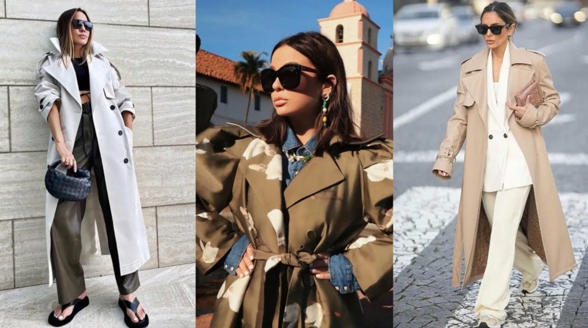 девушки в модных тренчах