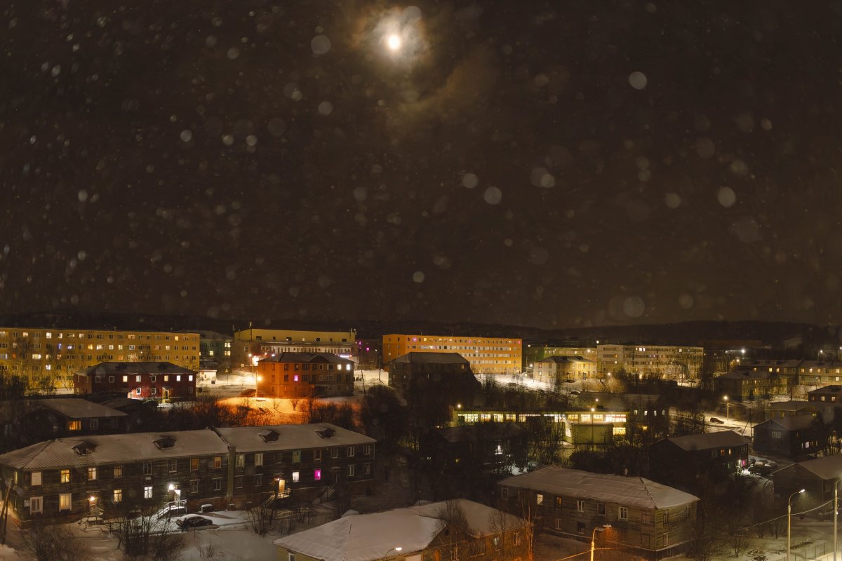 панорамный вид на микрорайон Больничный городок в Мурманске