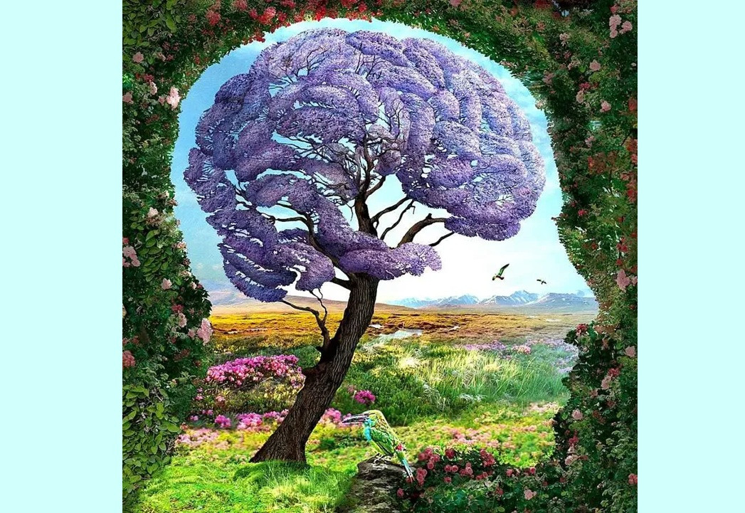 оптическая иллюзия с пейзажем