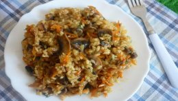 плов с грибами