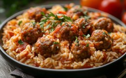 ризотто с фрикадельками