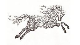 конь из листьев