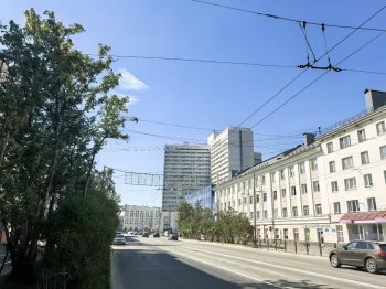 Вид на проспект Ленина в Мурманске.