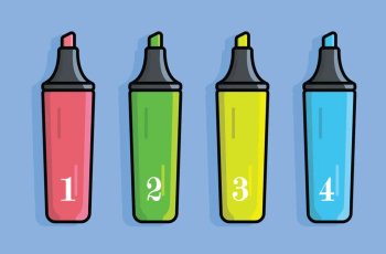 четыре разноцветных маркера