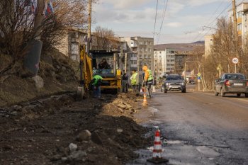 Дорожные работы на проспекте Кирова.