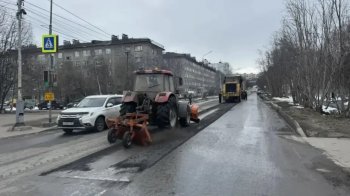 Ремонт дороги в Мурманске